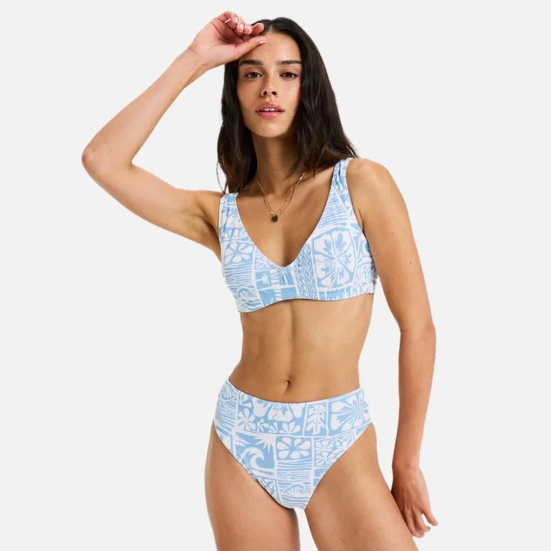 روكسي Flower Wave Mid Waist Bikini Bottom - Women