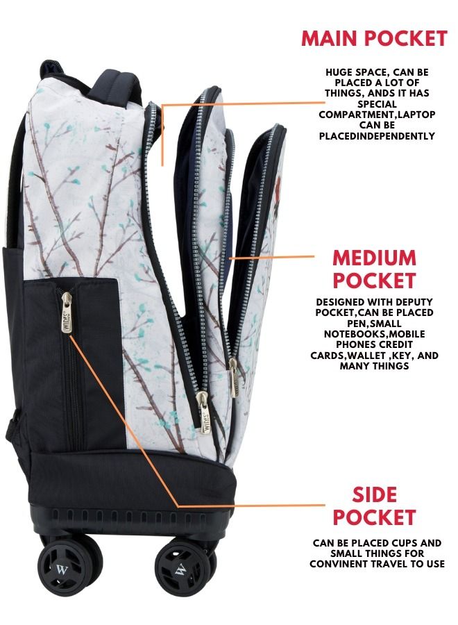 Wires 3 Piece Set Kids School Trolley Bag laptop compartment 4 Wheels With Lunch bag & Pencil Case  - Image 2