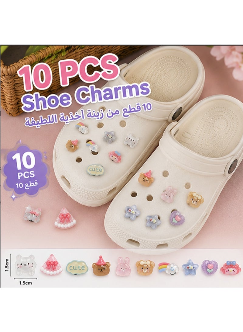 10 PCS Cute Shoe Charms, Cartoon PVC Decorative Charms for Clogs Sandals, Reusable Shoe Ornaments Accessories - Image 1