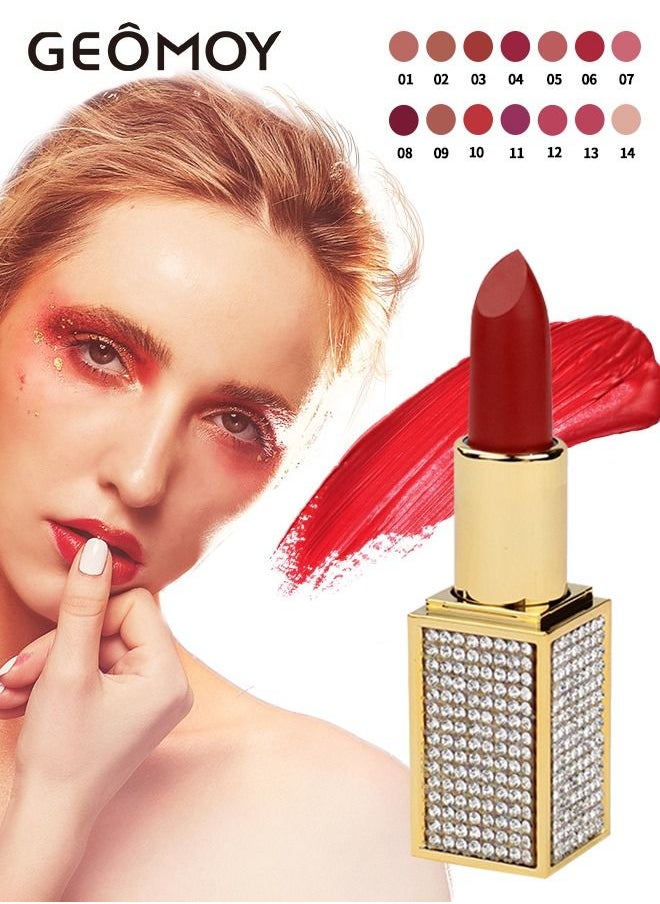 Geomoy - Matte Lipsticks Halal Compliant Multicolors Smoothly Long Lasting Up to 8 Hours Enriched with Vitamin E Smudge and Waterproof Paraben-free - Image 1