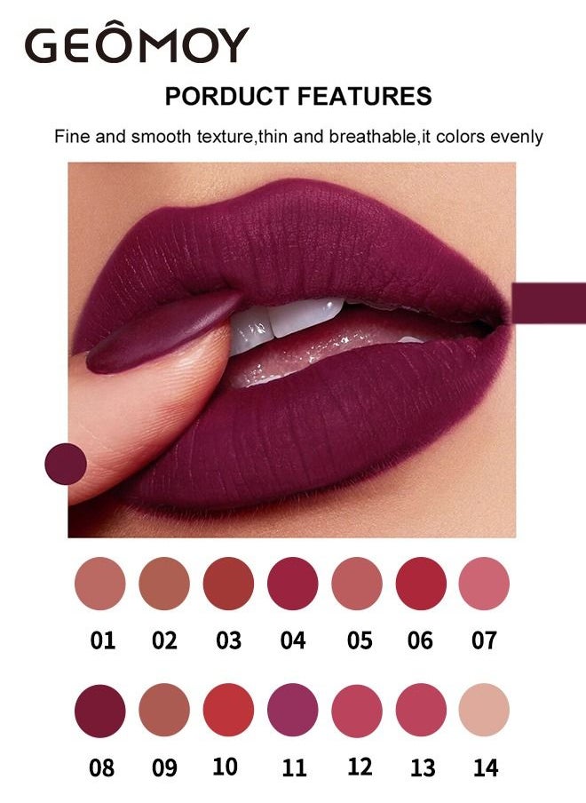 Geomoy - Matte Lipsticks Halal Compliant Multicolors Smoothly Long Lasting Up to 8 Hours Enriched with Vitamin E Smudge and Waterproof Paraben-free - Image 1