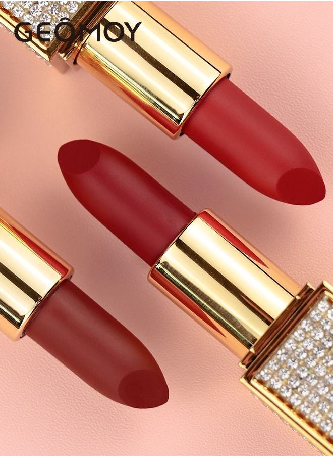 Geomoy - Matte Lipsticks Halal Compliant Multicolors Smoothly Long Lasting Up to 8 Hours Enriched with Vitamin E Smudge and Waterproof Paraben-free - Image 1