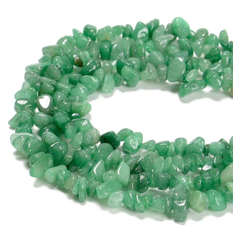 PLTbeads 78mm Natural Green Aventurine Gemstone Chips Beads Healing Crystals Waist Bracelets Necklace Kit Irregular Stone DIY Crafts Design Jewelry Making