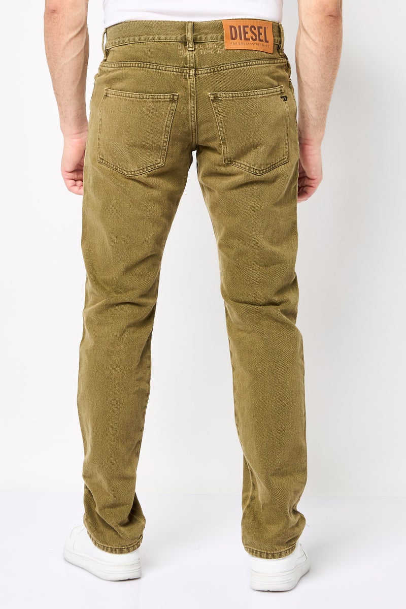 DIESEL Men Slim Fit Embroidered Logo No Stretch Denim, Khaki - Image 4
