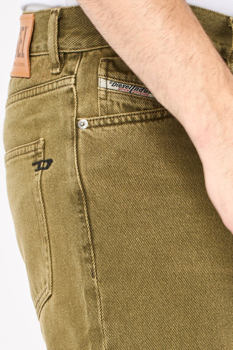 DIESEL Men Slim Fit Embroidered Logo No Stretch Denim, Khaki - Image 3
