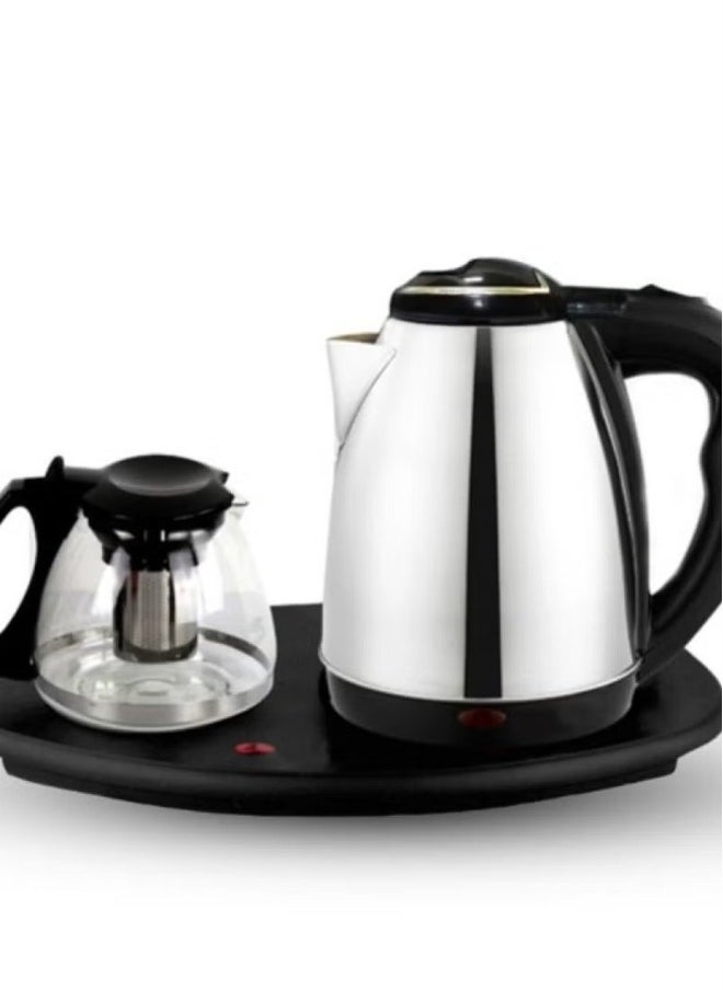 Denx Kettle With Tea Tray, Electric Kettle With Tea Tray And Automatic Shut-Off Feature, Transparent Glass Tea Maker With Filter - Image 2