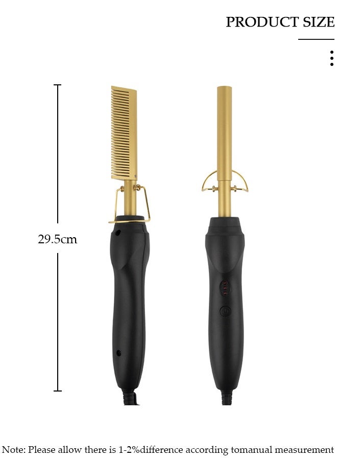 DUNISO Hair Straightener Brush Comb 3 Temperature Modes Fast Heat Straightening Brush with Hot Comb and Led Display Straightening Comb Wet and dry Anti Scald - Image 2