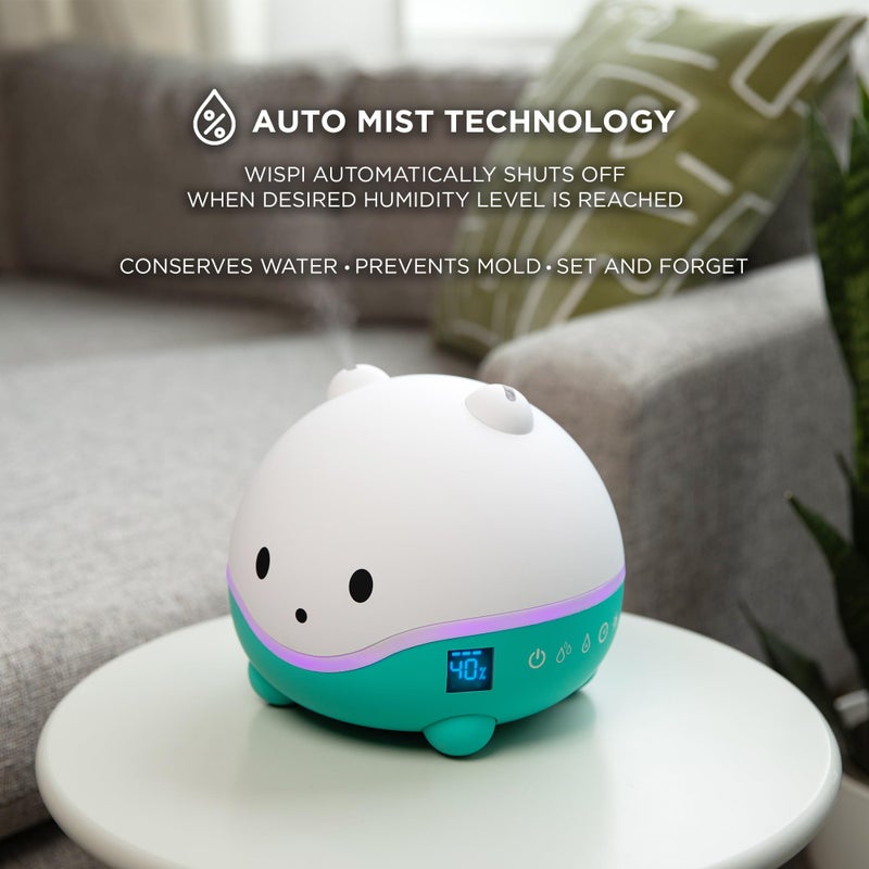 LittleHippo WISPI 3-in-1 Humidifier, Diffuser & Night Light for Baby/Kids - 3 Mist Strength, 7 LED Color Changing Lights, Essential Oil Tray for Aromatherapy - Cute Humidifiers for Bedroom/Nursery - Image 4
