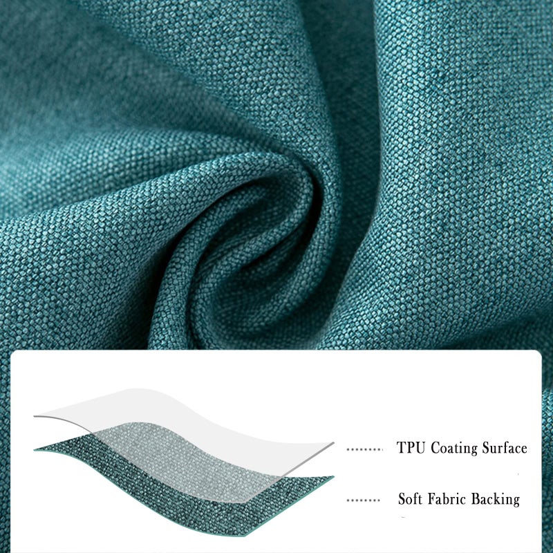 Jeloris Round Waterproof Tablecloth Spill-Proof and Stain Resistant Table Cloth Wrinkle Free Washable Decorative Fabric Table Cover for Kitchen  Dining  Parties  Buffet  Wedding(55 inch  Teal) - Image 5