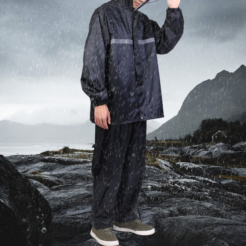 1 Set Raincoat Rain Suit Rain Jacket And Trousers Raincoat For Women Men Boys Girls - Image 4