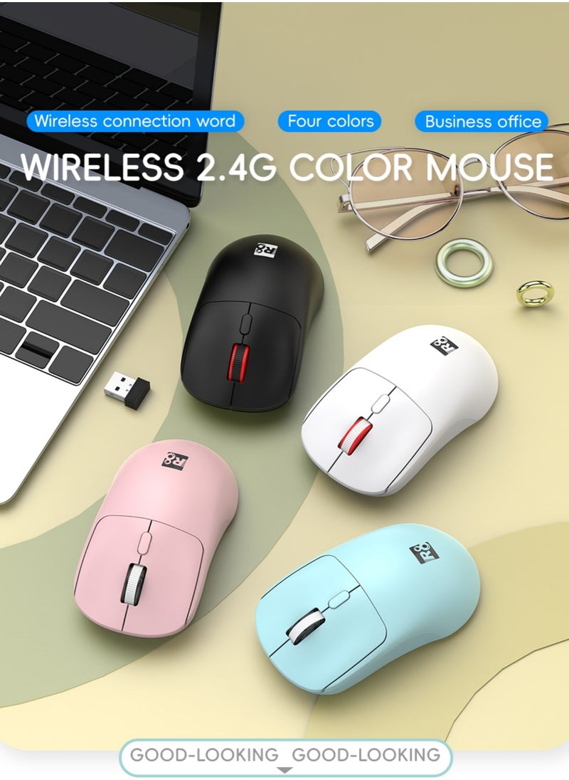 R8 Wireless Mouse 2.4G Slim Portable Computer Mice with Nano Receiver for Notebook PC Laptop Computer (Black )  - Image 3