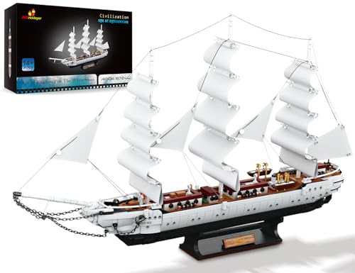 JMBricklayer Ship Building Toy  Building Sets for Adult 40104 White Swan Model Ship Attractive Showroom Decoration Pirate Ship  Nautical Adventure Experience Construction Toys - Image 1