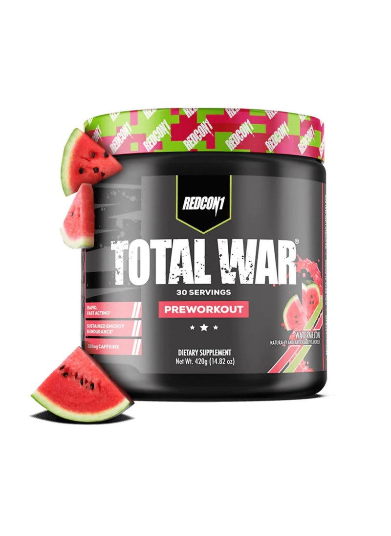 REDCON1 Total War Pre Workout Watermelon 30 Servings 444g  - Image 1