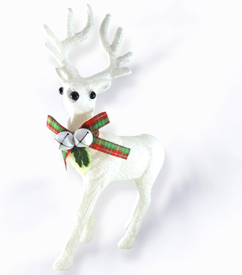 تمثال غزال أبيض لعيد الميلاد، قطعة واحدة (متعدد الألوان)