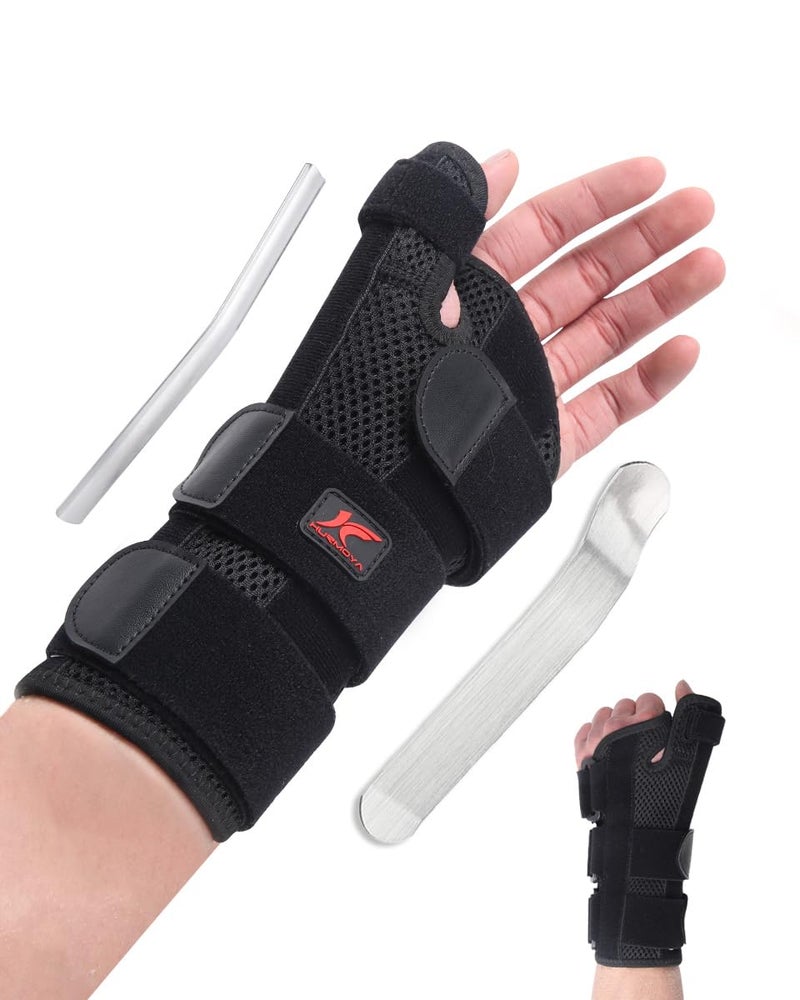 Hurmoya Wrist Brace with Thumb Spica Splint â€“ Support for Carpal Tunnel, De Quervain's, Tendonitis, Arthritis & Trigger Thumb Pain for Men & Women (Medium - Left Hand) - Image 1