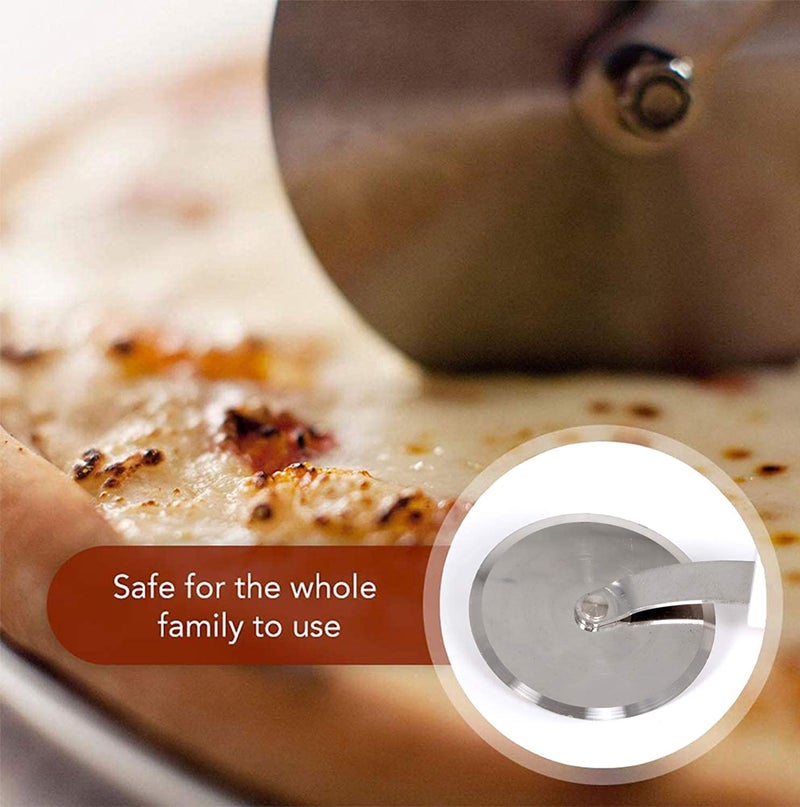 NOBILEA Professional Grade Pizza Cutter Wheel Razor Sharp 4 Inches Stainless Steel Blade with Handle - Image 5