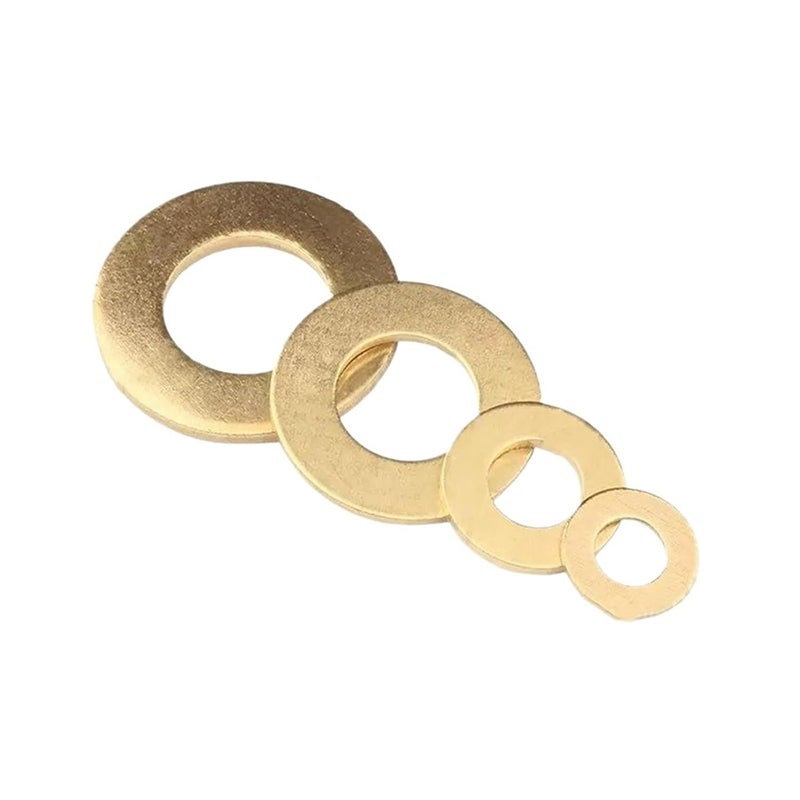 Steel washers, Brass Flat Washer Sealing Rings Solid Set M2-M24 Multiple Thicknesses 1-200 pcs(M4 x 12 x 0.8(50pcs)) - Image 2