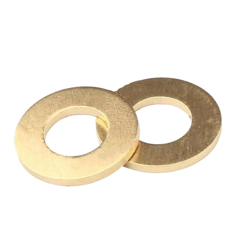 Steel washers, Brass Flat Washer Sealing Rings Solid Set M2-M24 Multiple Thicknesses 1-200 pcs(M4 x 12 x 0.8(50pcs)) - Image 1