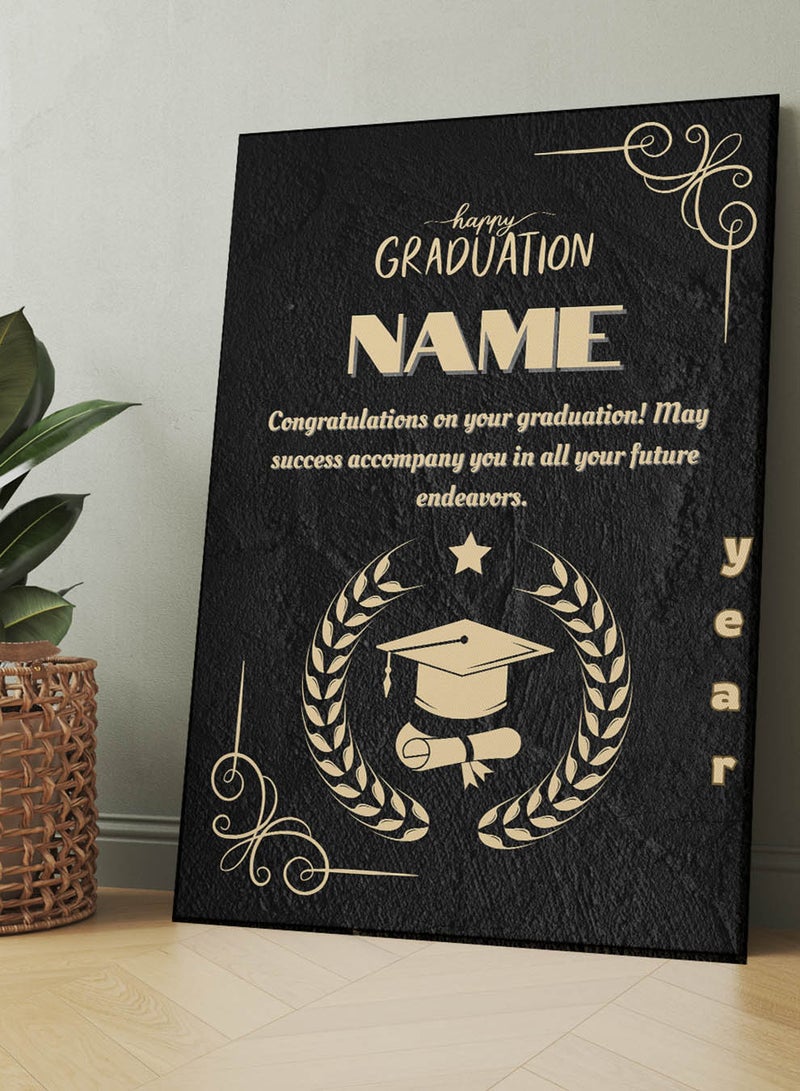 LOWHA Customizable Canvas Wall Art Stretched Over Wooden Frame Personalized with Graduate's Name, Year and May Success Accompany you in All Your Future Endeavors Design - Image 3