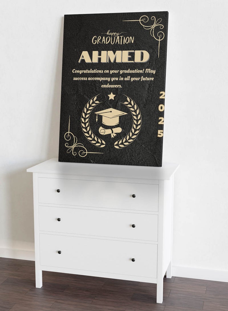 LOWHA Customizable Canvas Wall Art Stretched Over Wooden Frame Personalized with Graduate's Name, Year and May Success Accompany you in All Your Future Endeavors Design - Image 5