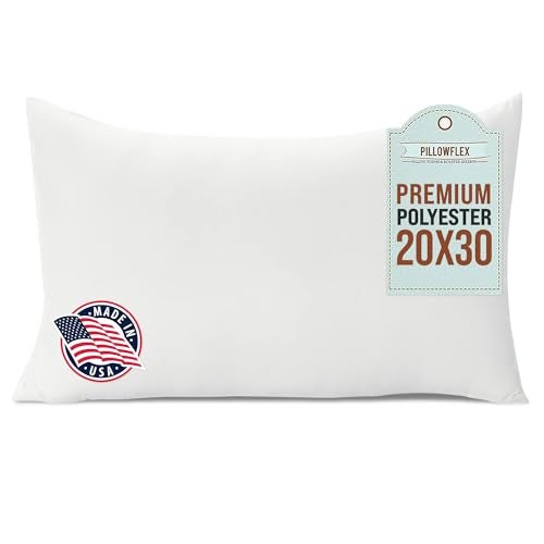 Pillowflex Premium Polyester Throw Pillow Insert - 20x30 - Ultra Soft Large Rectangle Throw Pillow, Couch Sham, Lumbar, Back, Sofa - Machine Washable - Decorative Accent Form - 1 Soft Pillow - Image 1