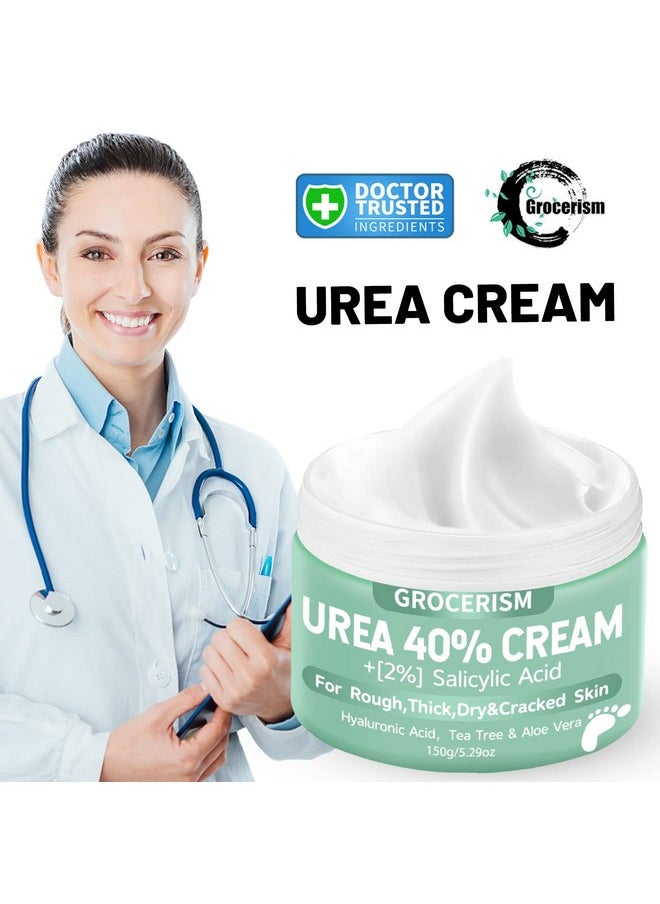 Grocerism - Urea Cream 40 Percent For Feet Plus 2% Salicylic Acid 5.29 Oz Foot Cream And Hand Cream Maximum Strength With Hyaluronic Acidtea Treeand Aloe Vera For Deep Moisturizescallus Remover - Image 1