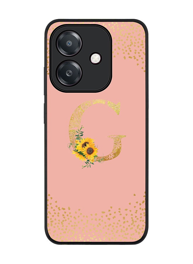 Stylizedd For Oppo A5i Case,Slim fit Camera Protection, Shockproof Thin Phone cover  - Custom Floral Monogram - G  (Rose Pink )