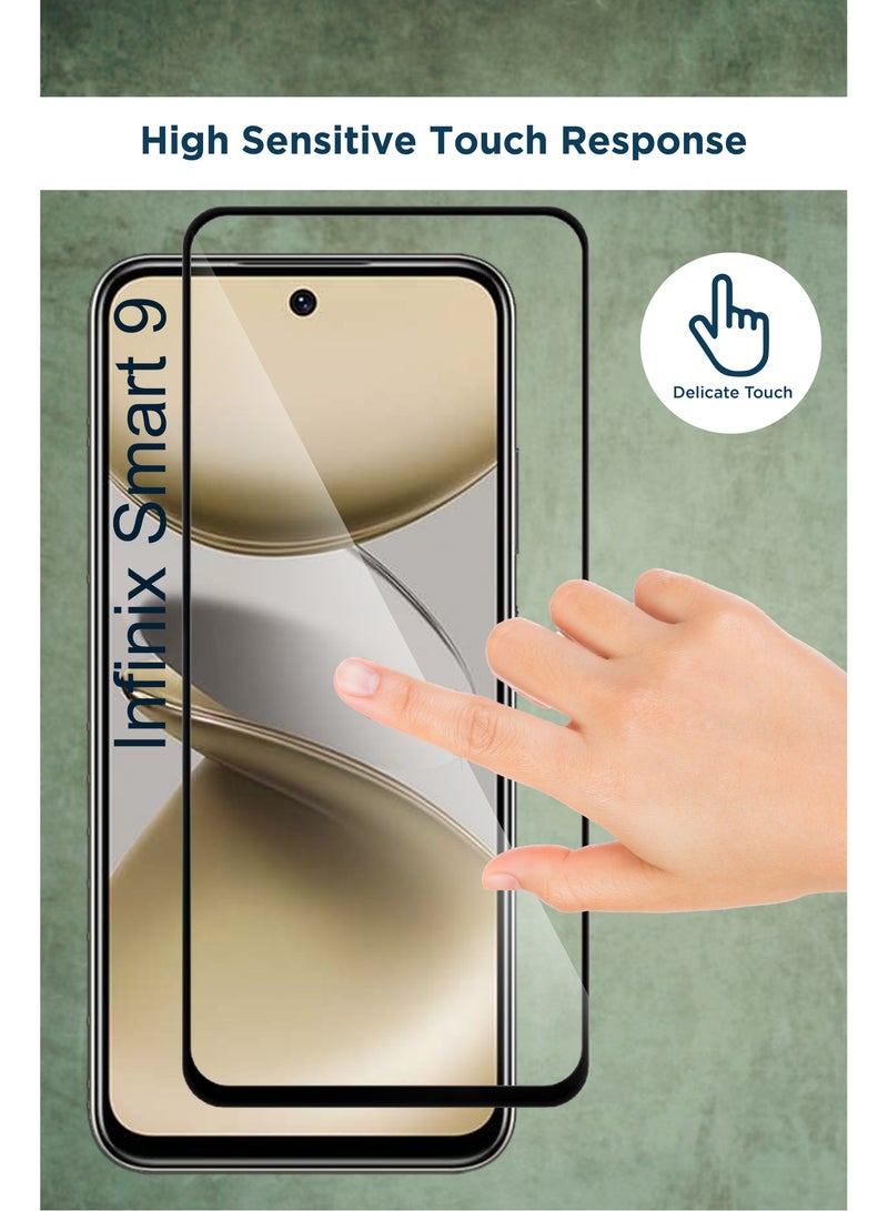 حماية شاشة زجاجية عامة زجاج مقسّى لهاتف إنفينكس سمارت 9-أسود - Image 2