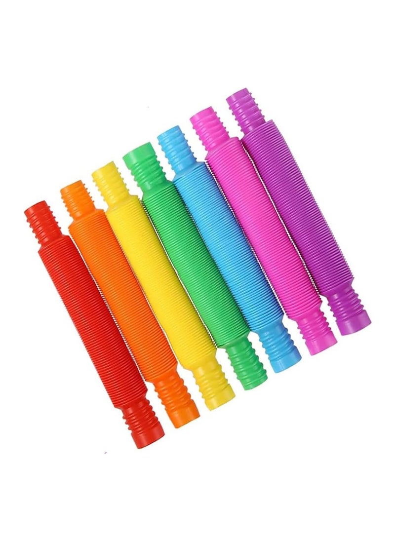 NQOOH - Pop Tube Retractable Push and Pull Fidget Tubes Toy Sensory Fidget Tools 7 Pieces - Image 1
