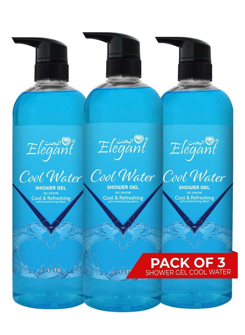 Elegant 3-Pieces Cool Water Shower Gel 1 Liter - Image 1