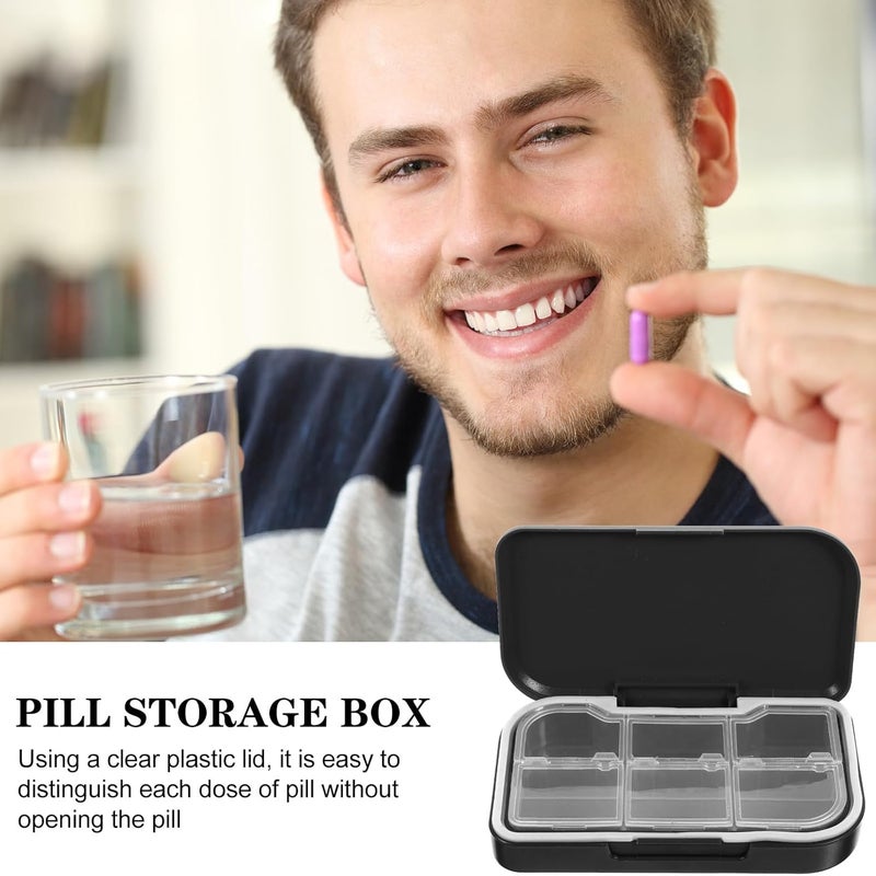 Portable Pill Organizer 2pcs, 6-Compartment Medicine Box, Sealed Weekly Pills Container for Travel and Daily Use - Image 3