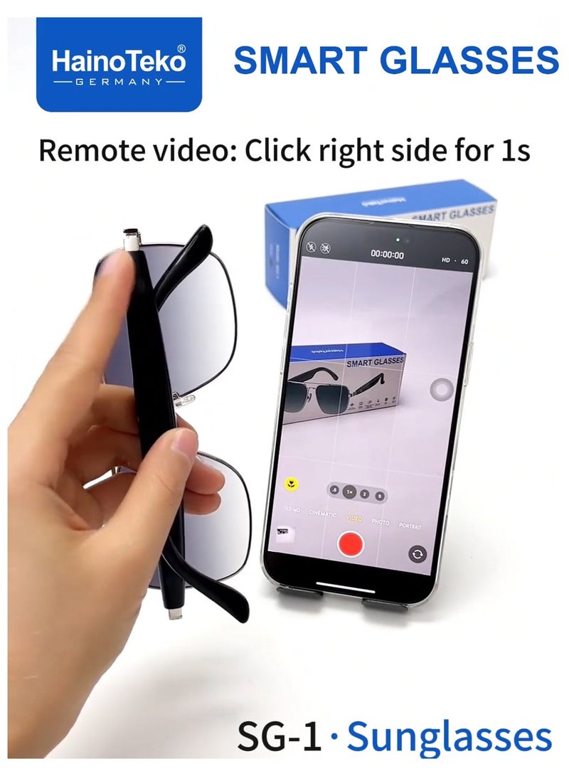 هينو تيكو نظارة شمسية ذكية من Haino Teko SG-1 مزودة بتقنية البلوتوث وتجربة صوتية مفتوحة ولوحة تحكم تعمل باللمس وحماية من الأشعة فوق البنفسجية - Image 5