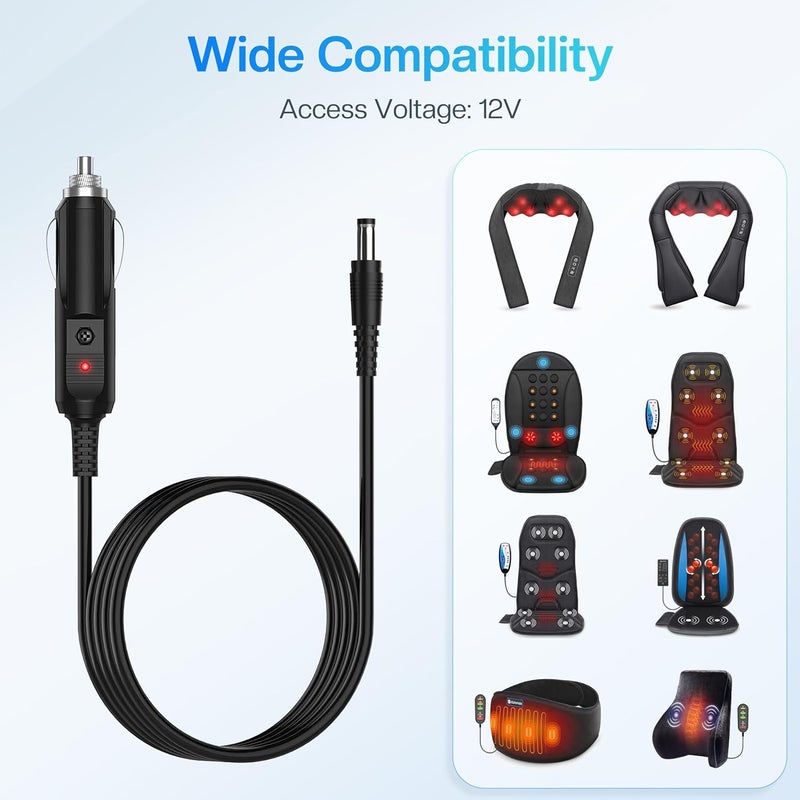 COMFIER 12V Car Adapter for All Neck Back Massage Cushion Cigarette Lighter Car Charger Adapter - Image 2