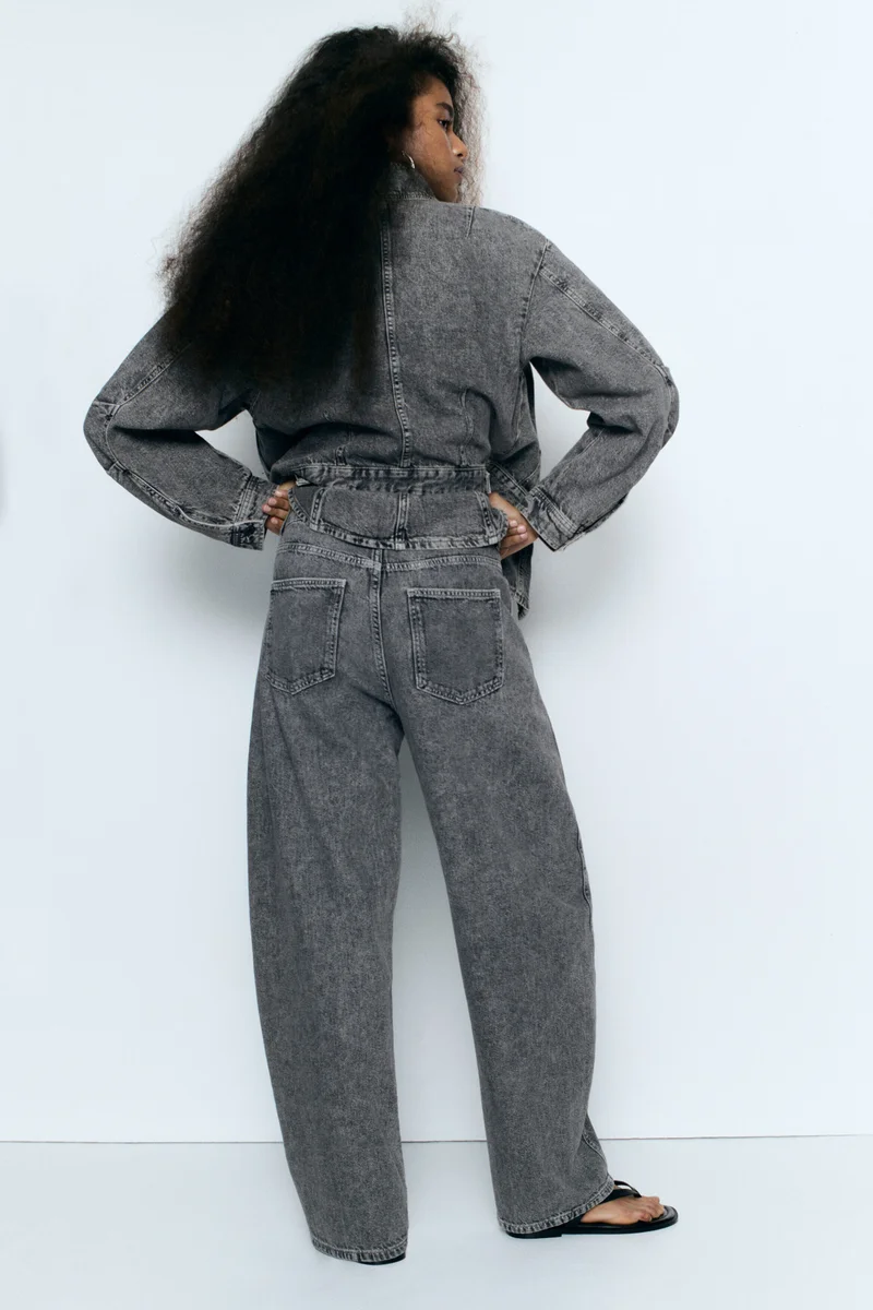 H&M  Barrel High Waist Jeans for Women | Best Price UAE