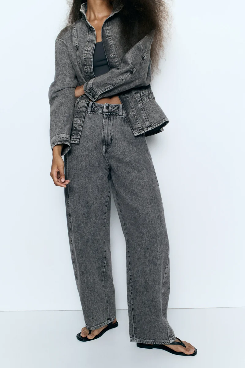 H&M  Barrel High Waist Jeans for Women | Best Price UAE