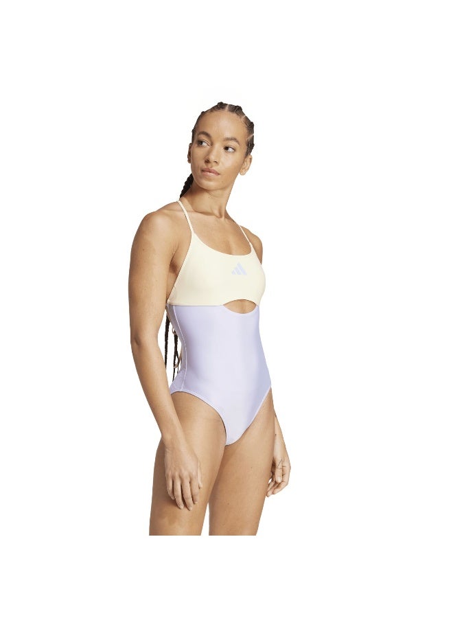 padded colorblock x-back women swimsuit