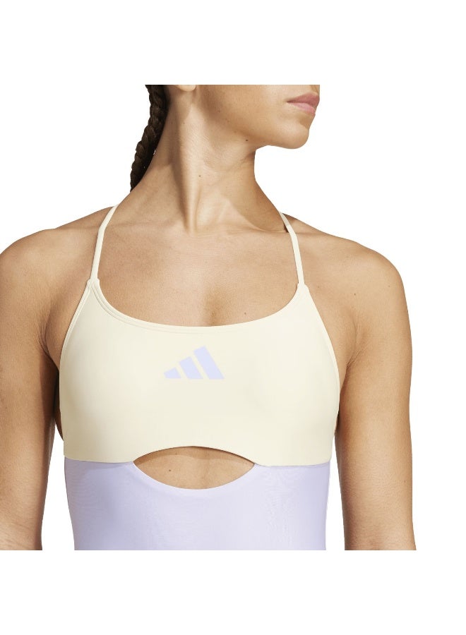 padded colorblock x-back women swimsuit