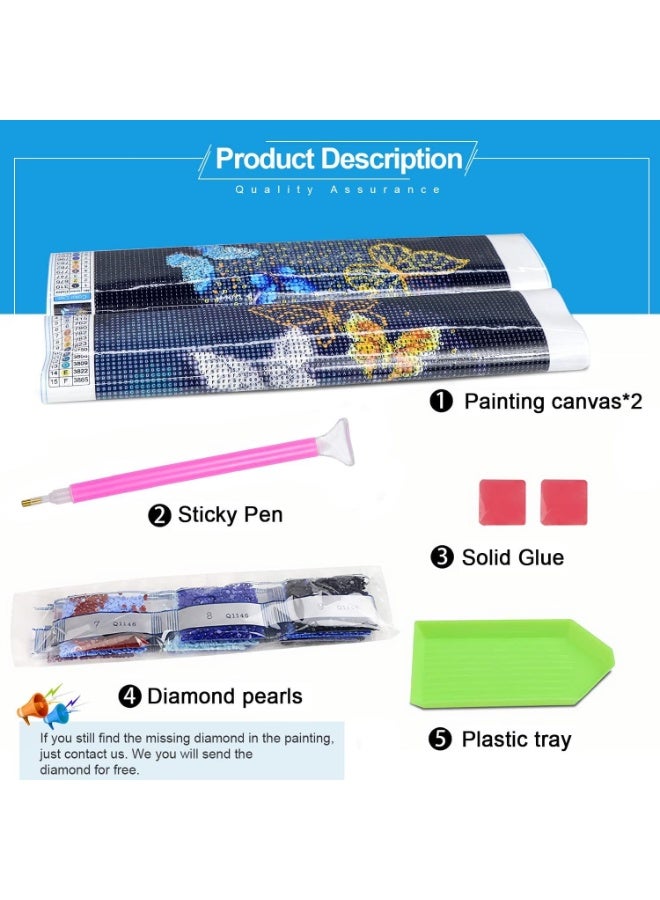 DIY 5D Full Diamond Painting Kits, Crystal Rhinestone Embroidery Pictures for Kids and Adult, Full Drill Kit Arts Craft Gift for Home Wall Decor (30x30cm) (Butterfly) - Image 4
