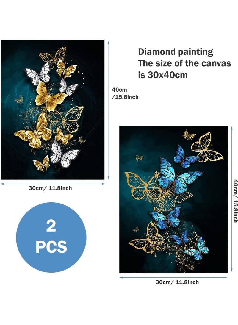 DIY 5D Full Diamond Painting Kits, Crystal Rhinestone Embroidery Pictures for Kids and Adult, Full Drill Kit Arts Craft Gift for Home Wall Decor (30x30cm) (Butterfly) - Image 2
