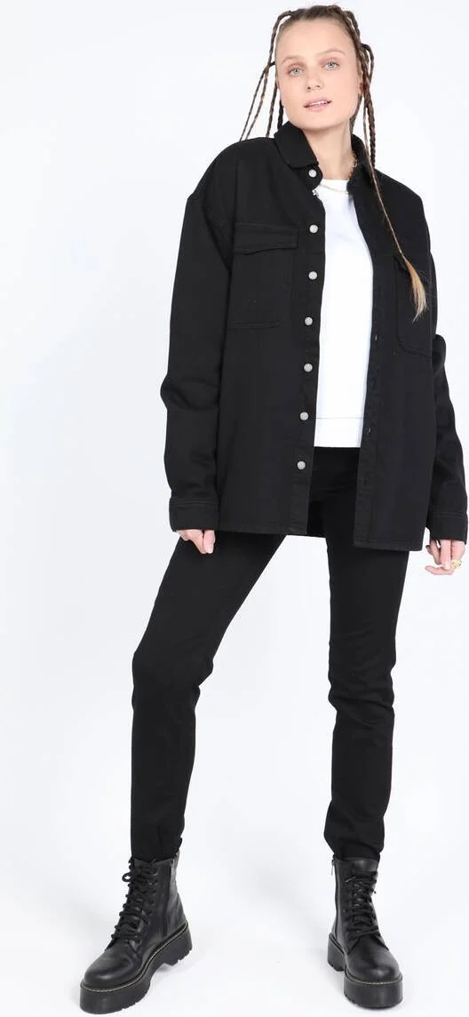 Banny Jeans Women's Oversize Jean Shirt Black