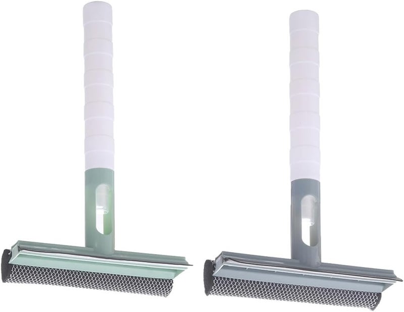 Double-Sided Window Cleaner 2pcs Set with Built-in Spray Bottle, Glass Squeegee for Home and High-Rise Window Cleaning, Water Removal Tool for Household Use Random Color - Image 1