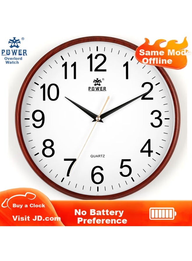 POWER Chinese Style Wall Clock Simple Round Clock Living Room Household New Quartz Clock 30Cm Bw23045J - Image 1