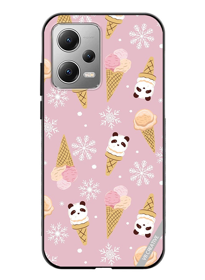 VR CREATIVE Protective Case Cover For Xiaomi Redmi Note 12 Ice Cream In Waffle Cups And In The Shape Of A Panda Design Multicolour - Image 1