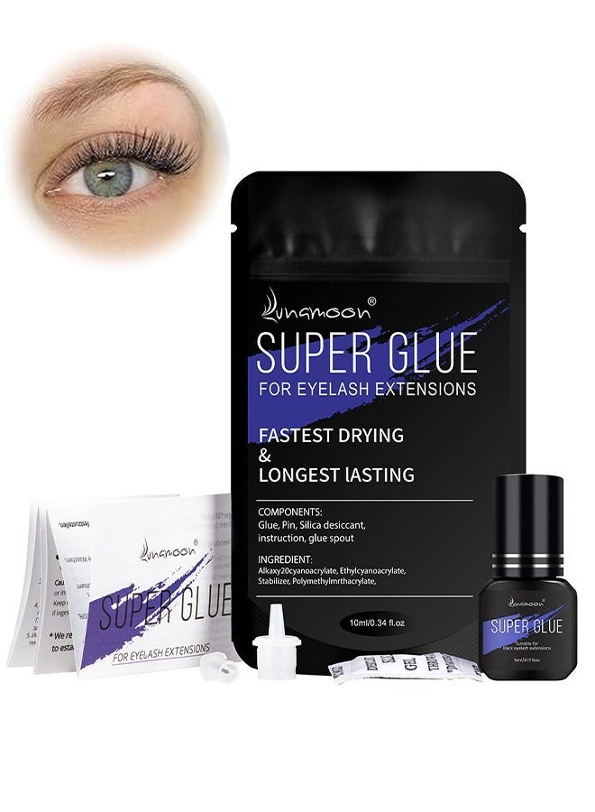 ARISON LASHES Super Glue for Eyelash Extension, Retains for Up to 4-5 Weeks, Black Lash Glue Eyelash Adhesive for Eyelash Extensions Professional Use Only, Semi-Permanent Extensions, Maximum Adhesion - 10ML - Image 1