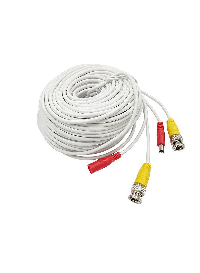 20M CCTV Pre-made Cable BNC to DC Video Camera Surveillance Power Extended Cable - White - Image 4