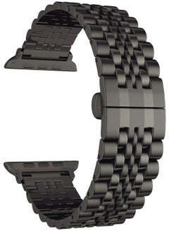 ديفيا Devia Stainless Steel Link Watch Band 42/44mm, Elegant and Luxury Look, Top Quality Stainless Steel, Durable, Versatile, Comfortable Feel, Water Resistant, Finely Polished - Black  - Image 1
