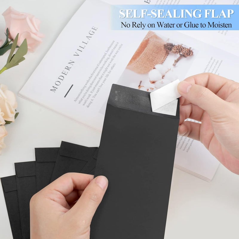 Joyberg Cash Envelopes -120 Envelopes Money Saving Challenge, 3.2x6.6inch Black Money Envelopes for Cash, 80 GSM Money Saving Envelopes, Key Envelopes for Coins, Checks, Gift Cards & Tickets - Image 3