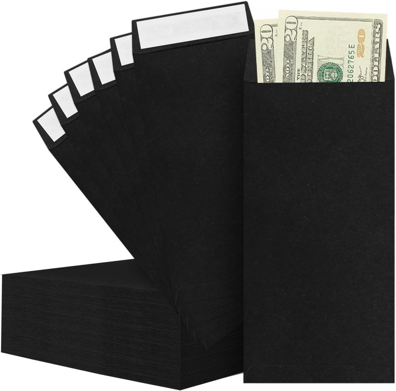 Joyberg Cash Envelopes -120 Envelopes Money Saving Challenge, 3.2x6.6inch Black Money Envelopes for Cash, 80 GSM Money Saving Envelopes, Key Envelopes for Coins, Checks, Gift Cards & Tickets - Image 1