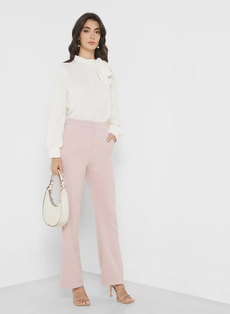 ELLA Top With Neck Tie Detail