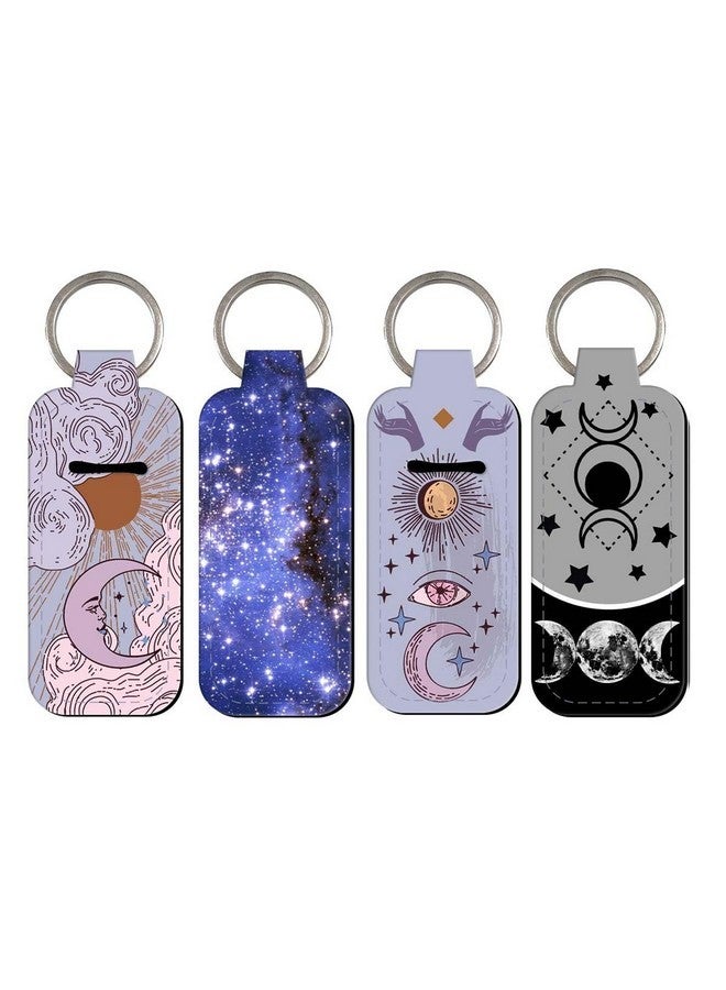 DMLSKY DMLSKY Lip Balm Holder Keychain, Sleeve Pouch for Mini Lipstick, Cute Portable Key Chain Accessories for Lip Balm, Lip Gloss or Lipstick （Moon Night & Sun） - Image 1